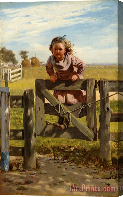 John George Brown Swinging on a Gate Stretched Canvas Print / Canvas Art