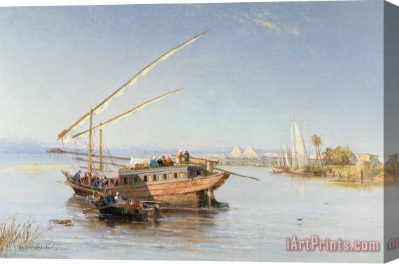 John Jnr Varley Feluccas on the Nile Stretched Canvas Print / Canvas Art