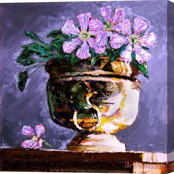 John Lautermilch Golden Flower Pot Stretched Canvas Painting / Canvas Art