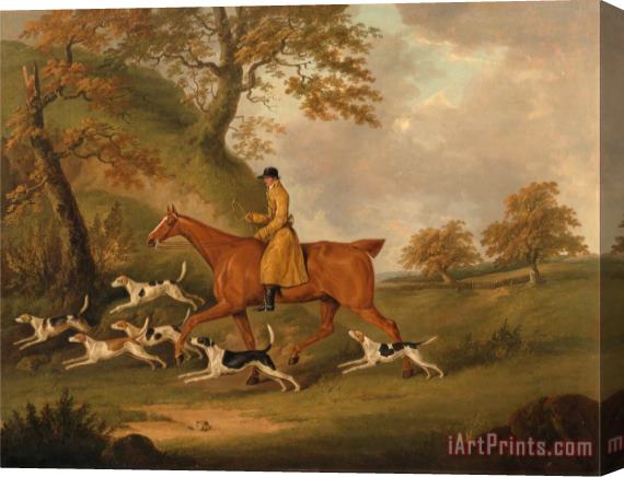 John Nost Sartorius Huntsman And Hounds Stretched Canvas Print / Canvas Art