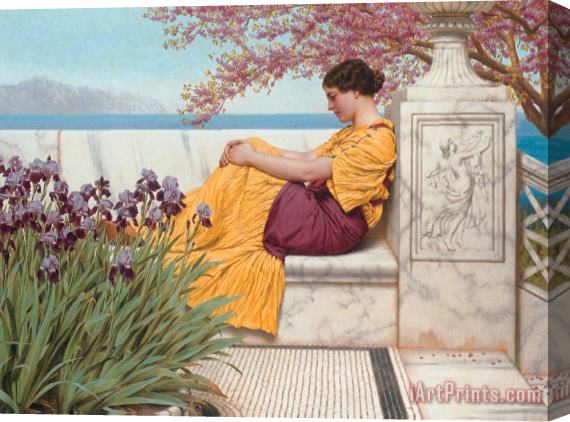 John William Godward 'under The Blossom That Hangs on The Bough' Stretched Canvas Print / Canvas Art