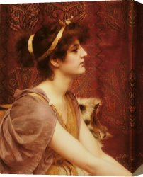 Sat Canvas Paintings - A Classical Beauty by John William Godward