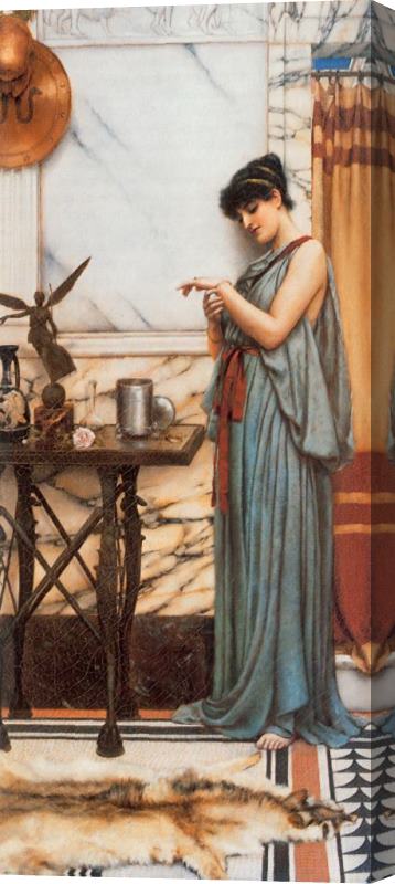 John William Godward His Birthday Gift Stretched Canvas Painting / Canvas Art