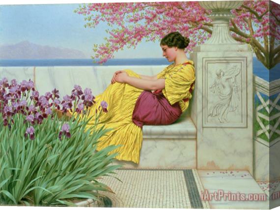 John William Godward Under the Blossom that Hangs on the Bough Stretched Canvas Print / Canvas Art