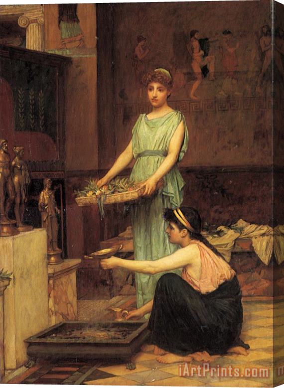 John William Waterhouse The Household Gods Stretched Canvas Print / Canvas Art