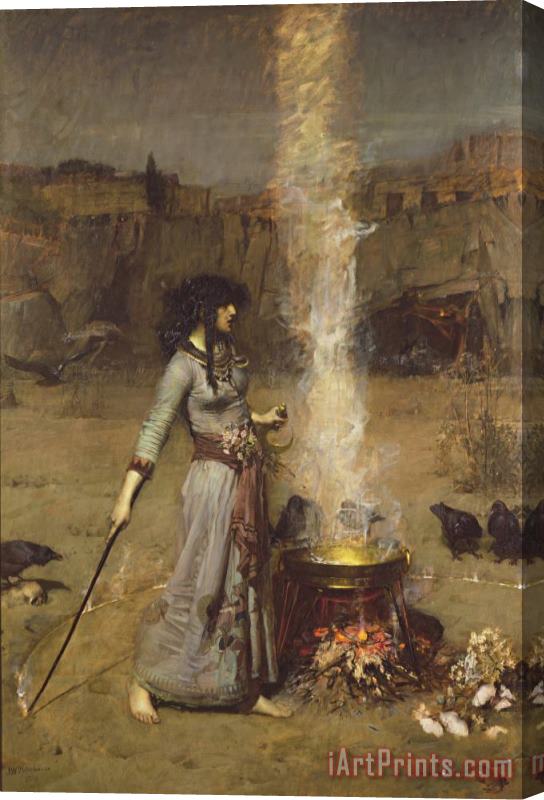 John William Waterhouse The Magic Circle Stretched Canvas Painting / Canvas Art
