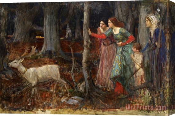 John William Waterhouse The Mystic Wood Stretched Canvas Print / Canvas Art