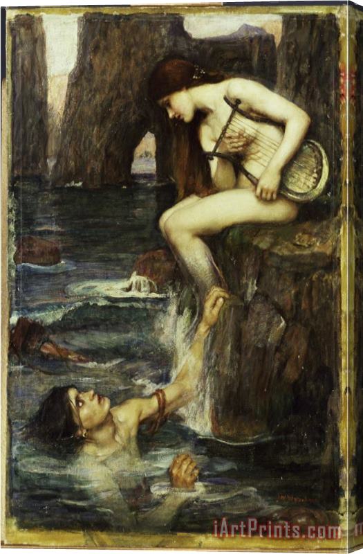 John William Waterhouse The Siren C 1900 Stretched Canvas Painting / Canvas Art
