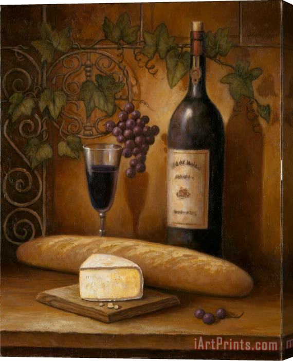 John Zaccheo Cheese And Wine Stretched Canvas Painting / Canvas Art