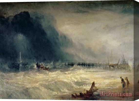 Joseph Mallord William Turner Lifeboat and Manby Apparatus going off to a stranded vessel making signal of distress Stretched Canvas Print / Canvas Art