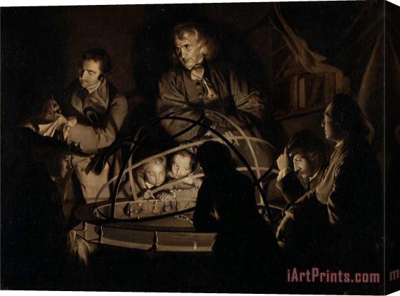 Joseph Wright  Philosopher Giving a Lecture on The Orrery Stretched Canvas Print / Canvas Art