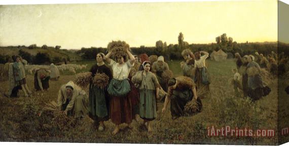 Jules Breton Calling in The Gleaners Stretched Canvas Print / Canvas Art