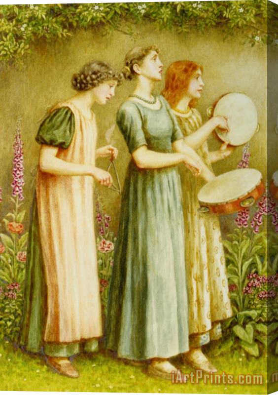 Kate Greenaway Three Women in a Garden Stretched Canvas Print / Canvas Art