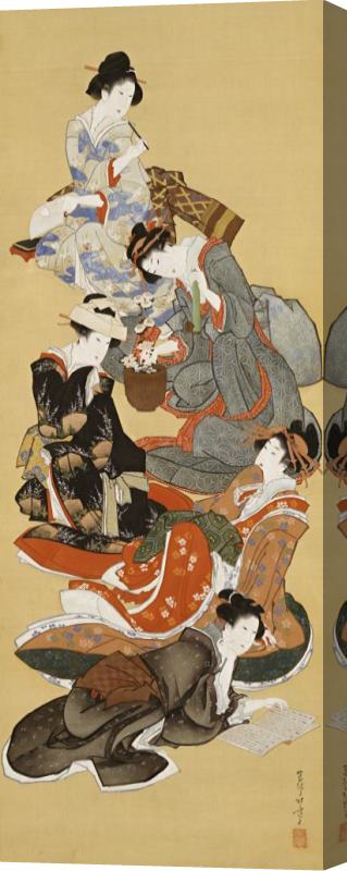 Katsushika Hokusai Five Beautiful Women Stretched Canvas Print / Canvas Art