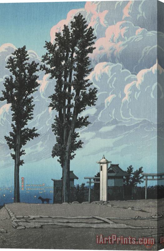 Kawase Hasui Kanda Myojin Shrine After The Earthquake Fire (kanda Myojin Keidai) Stretched Canvas Painting / Canvas Art