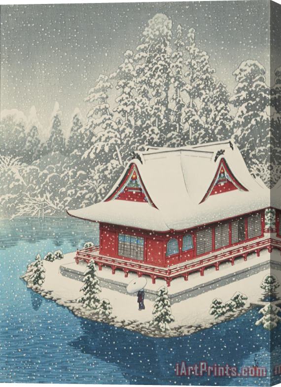 Kawase Hasui Shrine of Benten at Inokashira, in Snow (inokashira No Yuki) Stretched Canvas Print / Canvas Art
