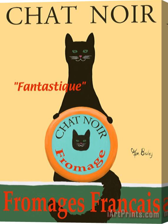 Ken Bailey Chat Noir II Black Cat Stretched Canvas Print / Canvas Art