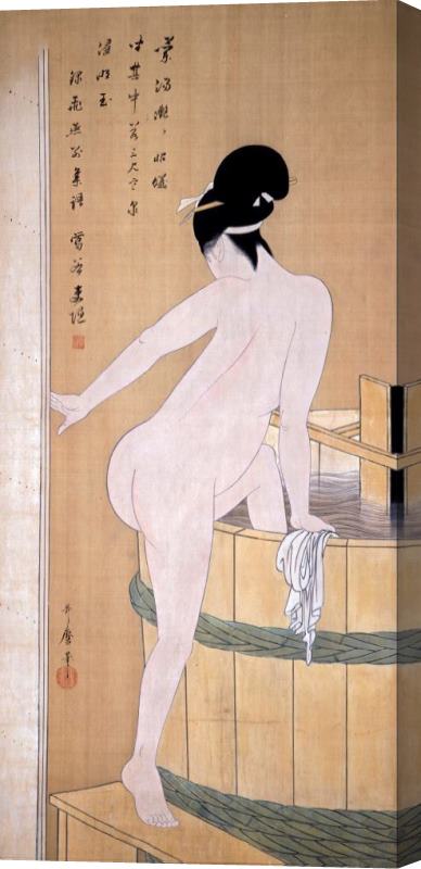 Kitagawa Utamaro Bathing in Cold Water Stretched Canvas Print / Canvas Art