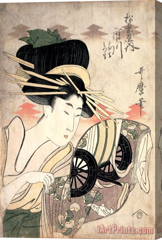 Kitagawa Utamaro The Courtesan Ichikawa of The Matsuba Establishment Stretched Canvas Print / Canvas Art