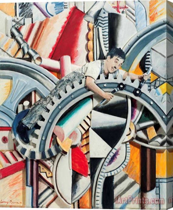 Larry Rivers Modernist Times (chaplin Gears Shapes), 1989 Stretched Canvas Painting / Canvas Art