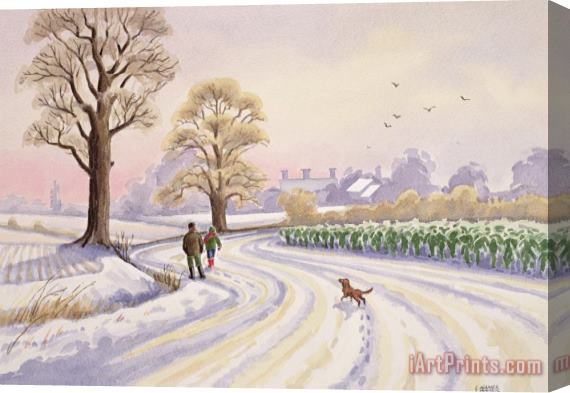 Lavinia Hamer Walk in the Snow Stretched Canvas Painting / Canvas Art