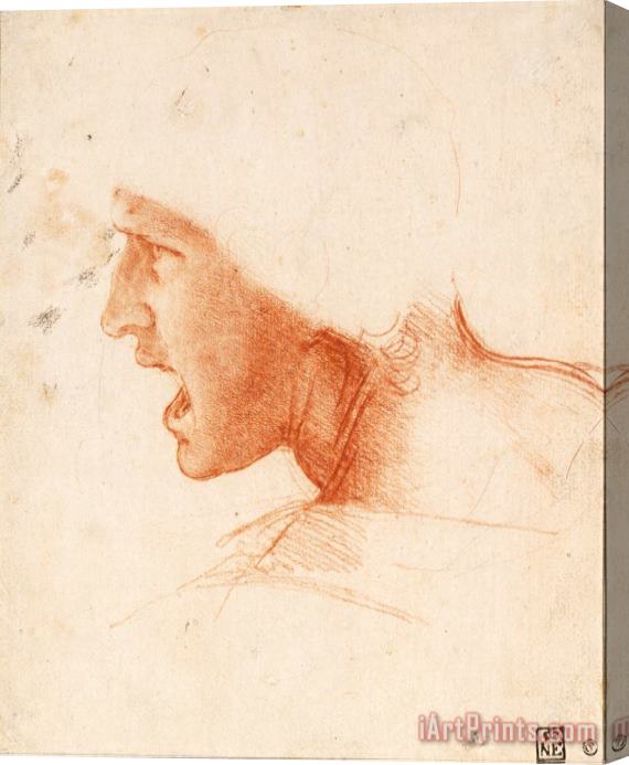 Leonardo da Vinci Study Of A Warrior's Head For The Battle Of Anghiari Stretched Canvas Painting / Canvas Art