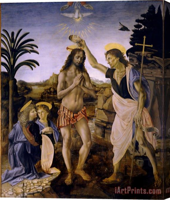 Leonardo da Vinci The Baptism Of Christ Stretched Canvas Painting / Canvas Art