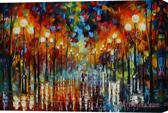 Leonid Afremov A Date With The Rain Stretched Canvas Painting / Canvas Art