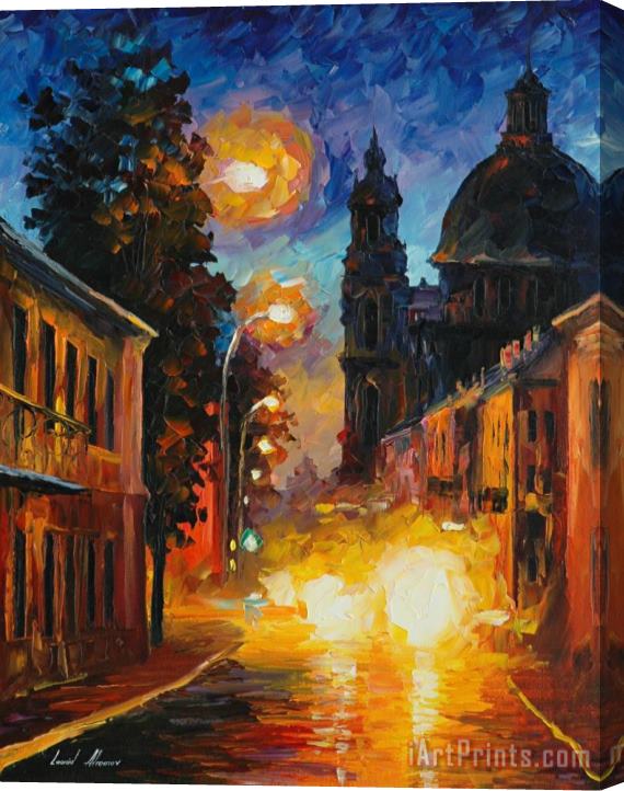 Leonid Afremov A Time When The City Sleeps Stretched Canvas Print / Canvas Art