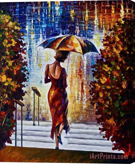 Leonid Afremov At The Steps Stretched Canvas Print / Canvas Art