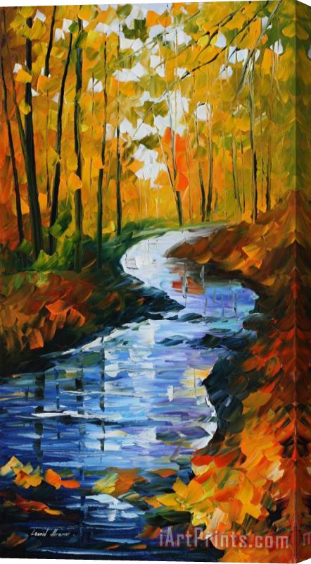 Leonid Afremov Autumn Stream Stretched Canvas Painting / Canvas Art