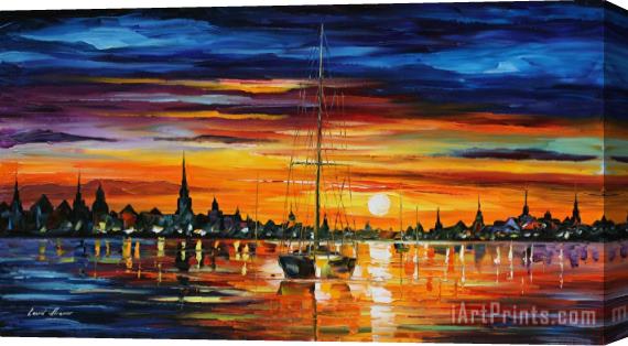 Leonid Afremov Calm Sunset Stretched Canvas Print / Canvas Art
