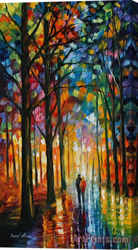 Leonid Afremov Date In The Park Stretched Canvas Print / Canvas Art