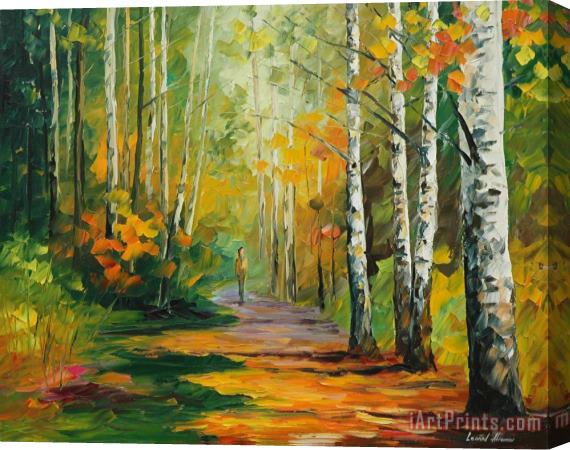 Leonid Afremov Forest Road Stretched Canvas Painting / Canvas Art