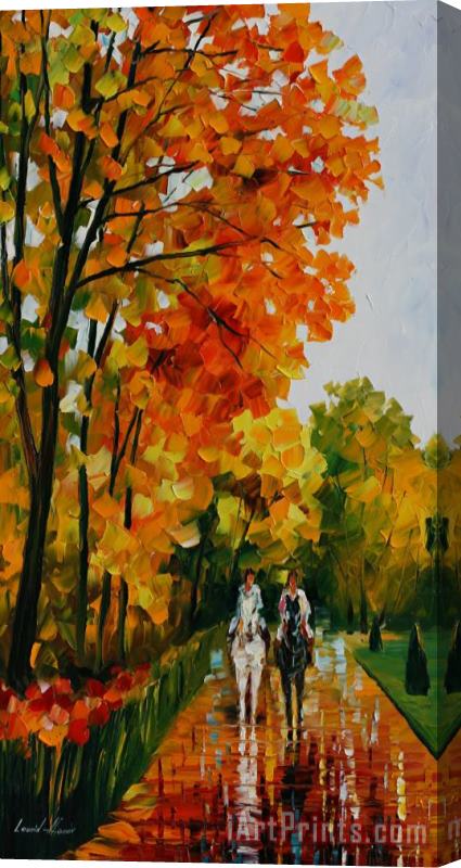Leonid Afremov Horseback Stroll Stretched Canvas Print / Canvas Art