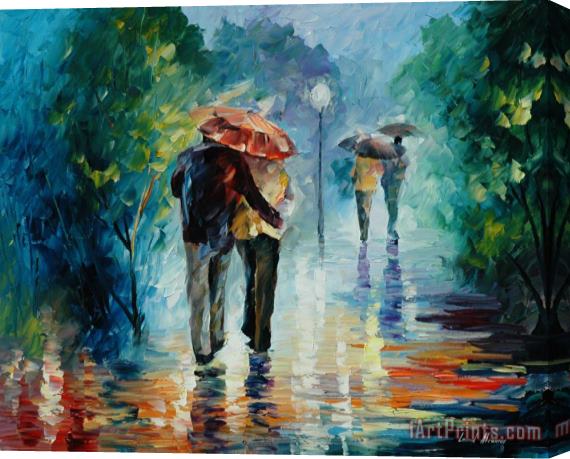 Leonid Afremov Lets Go Where Its Warm And Dry Stretched Canvas Print / Canvas Art