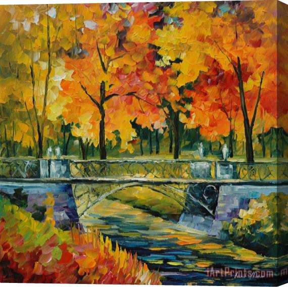 Leonid Afremov Little Bridge Stretched Canvas Print / Canvas Art
