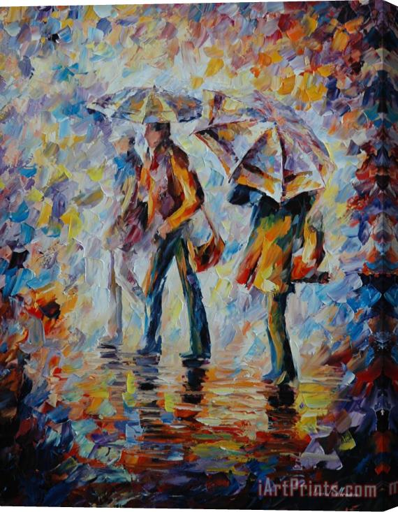 Leonid Afremov Night Rain Stretched Canvas Print / Canvas Art