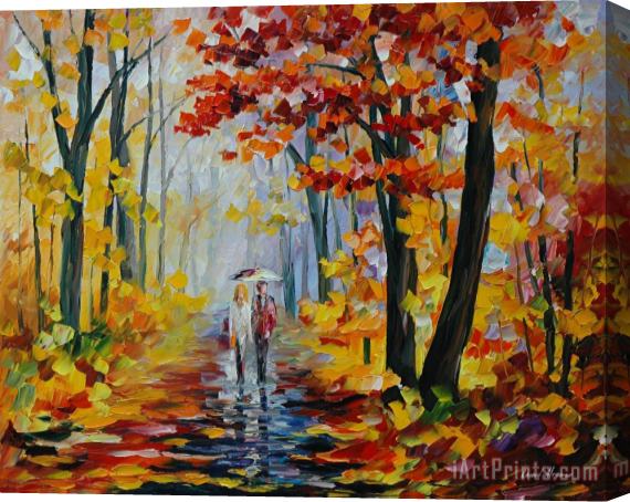 Leonid Afremov Rain In The Woods Stretched Canvas Print / Canvas Art