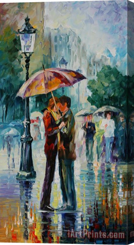 Leonid Afremov Rainy Kiss Stretched Canvas Painting / Canvas Art
