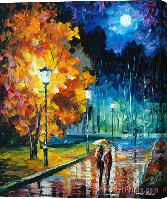 Leonid Afremov Romantic Night Stretched Canvas Print / Canvas Art