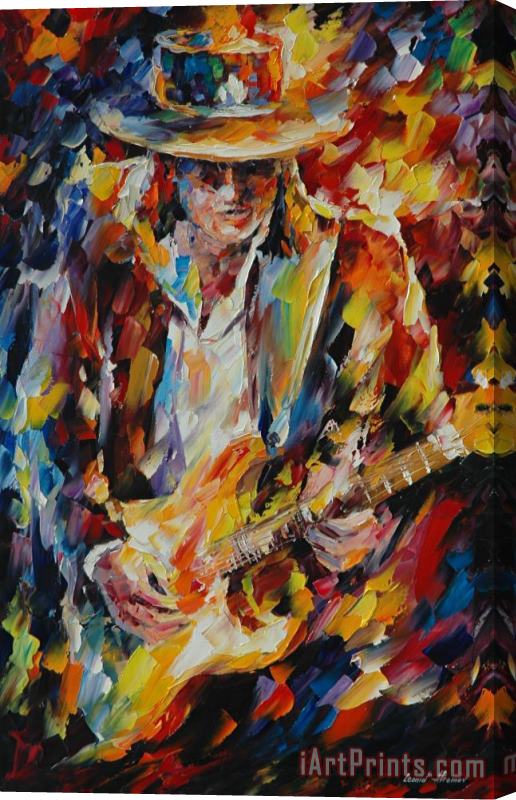 Leonid Afremov Steve Ray Vaughan Stretched Canvas Painting / Canvas Art