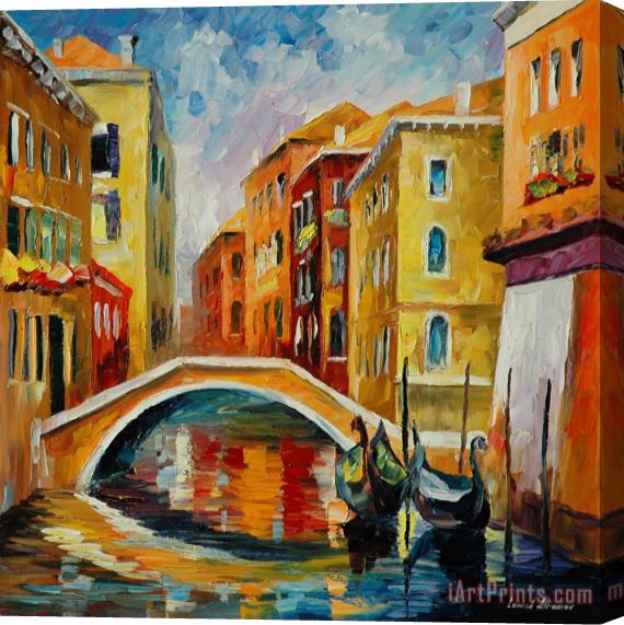Leonid Afremov Venice Bridge Stretched Canvas Painting / Canvas Art