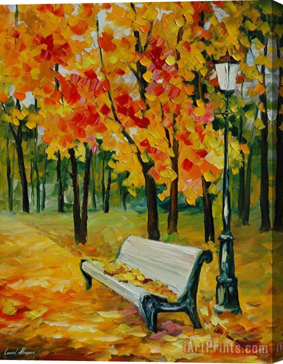 Leonid Afremov White Bench Stretched Canvas Print / Canvas Art