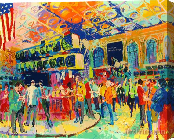 Leroy Neiman American Stock Exchange Stretched Canvas Painting / Canvas Art