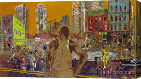 Leroy Neiman Harlem Streets (cities in Schools) Stretched Canvas Print / Canvas Art