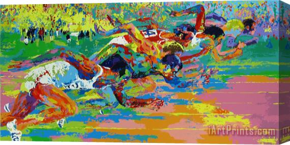 Leroy Neiman Olympic Track Stretched Canvas Painting / Canvas Art