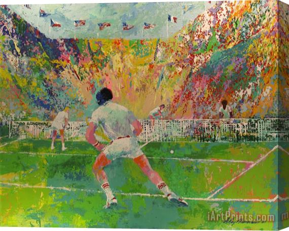Leroy Neiman Stadium Tennis Stretched Canvas Print / Canvas Art
