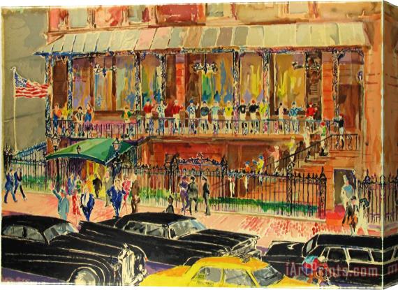 Leroy Neiman The 21 Club Stretched Canvas Print / Canvas Art