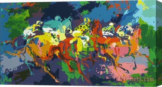 Leroy Neiman The Race Stretched Canvas Print / Canvas Art